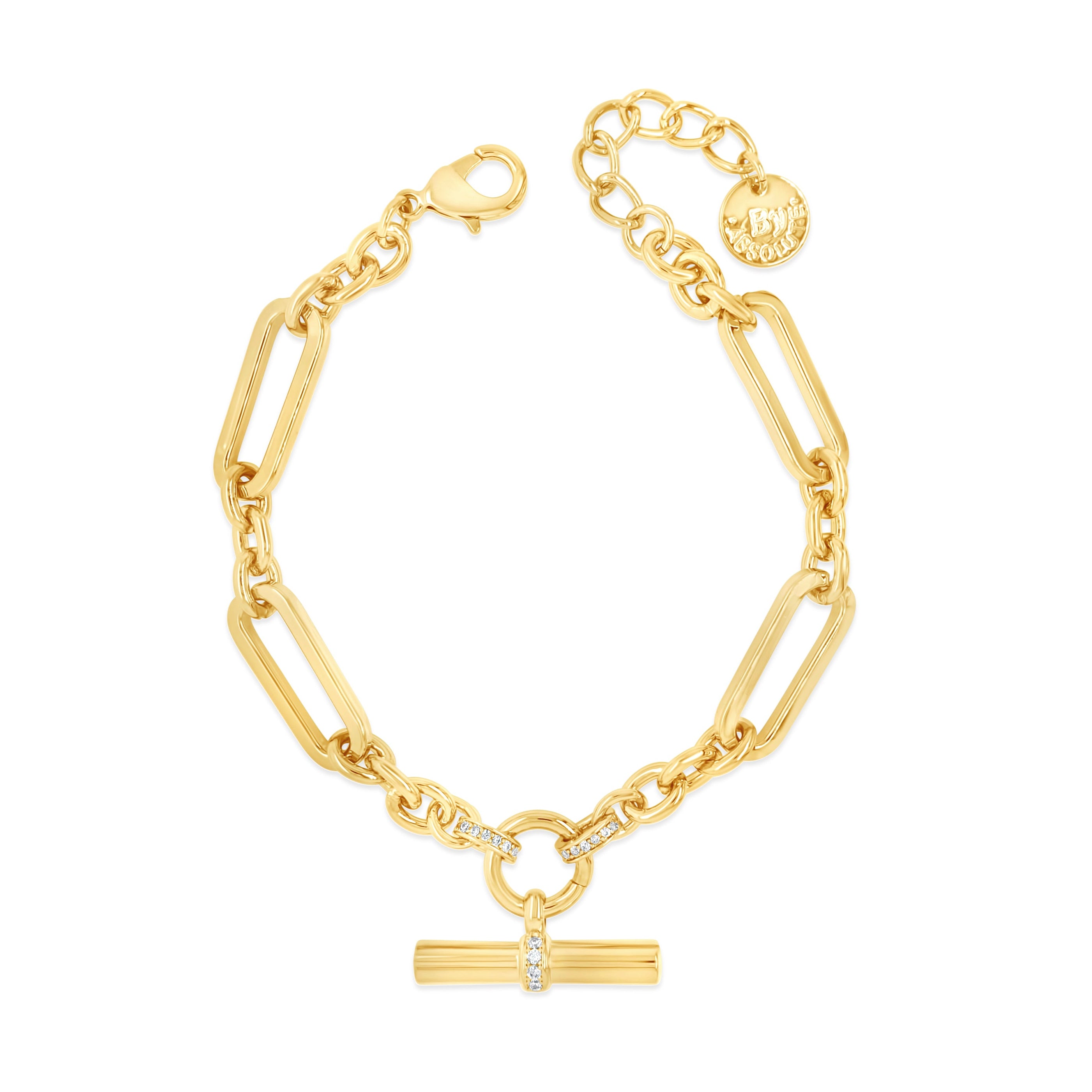 Absolute Jewellery Paperclip T-Bar Bracelet - Gold - Eva Victoria Ireland